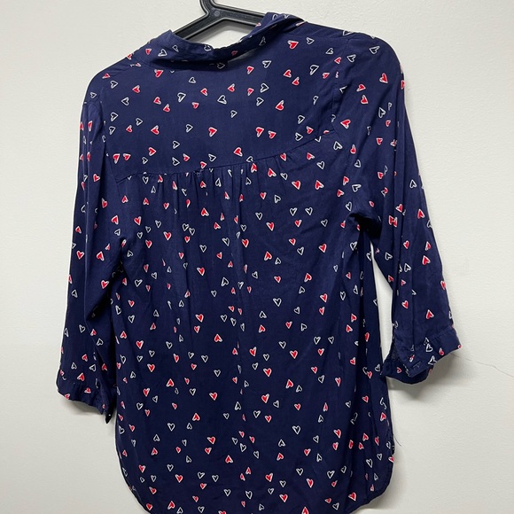 Navy‎ Blue Heart Blouse - Picture 3 of 4